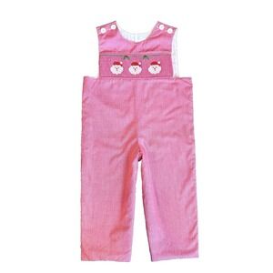 New Remember Nguyen Smocked Xmas Longall Boy 24M Red Embroidered Holiday 1 Piece
